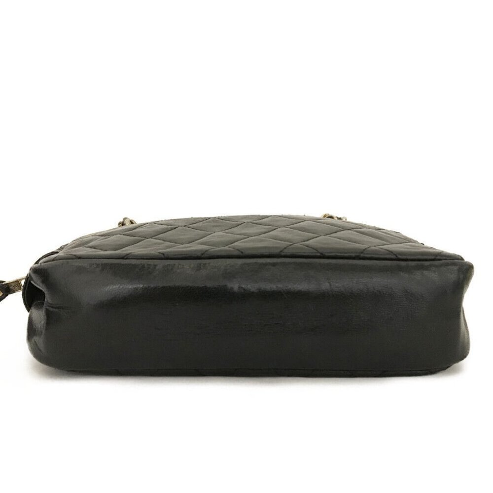 CHANEL Quilted Matelasse Lambskin Chain Shoulder Camera Bag Black leather gold - Picture 7 of 16